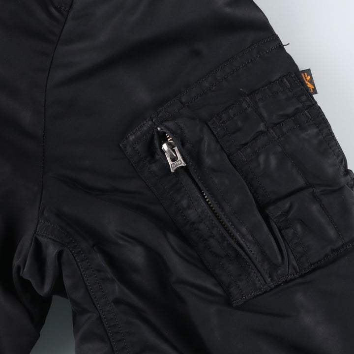 Civilian Alpha MA-1 style padded military flight jacket, men's size L Nylon black type Vintage Second Hand