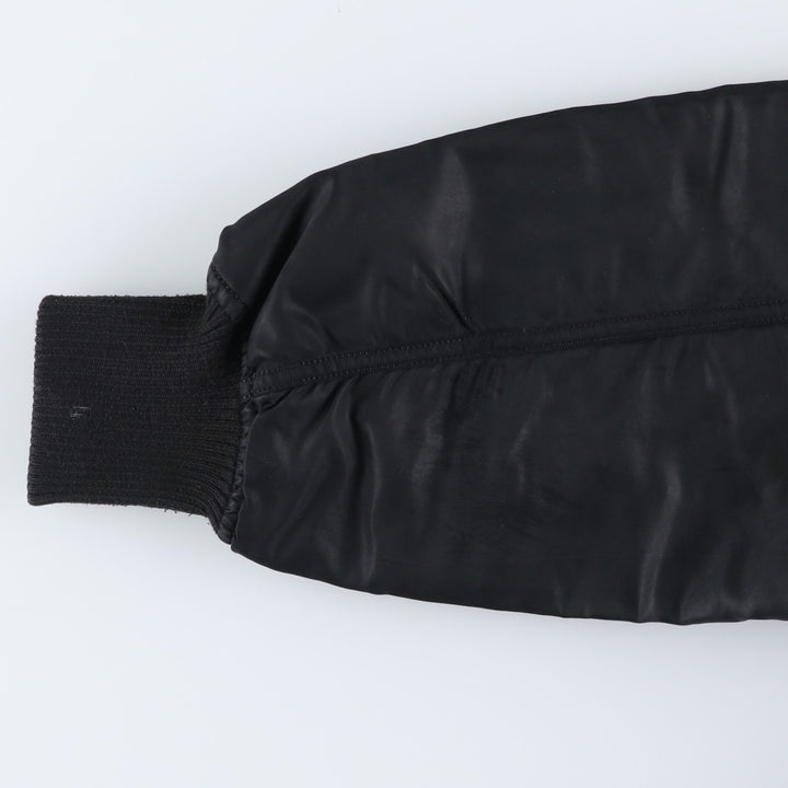 Civilian Alpha MA-1 style padded military flight jacket, men's size L Nylon black type Vintage Second Hand