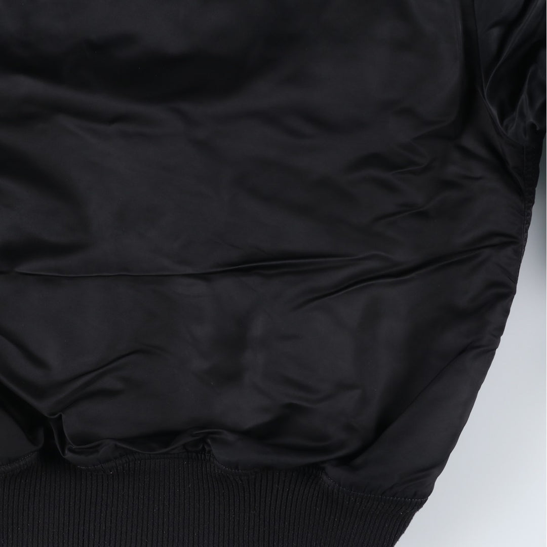 Civilian Alpha MA-1 style padded military flight jacket, men's size L Nylon black type Vintage Second Hand