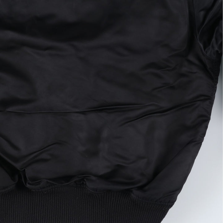 Civilian Alpha MA-1 style padded military flight jacket, men's size L Nylon black type Vintage Second Hand