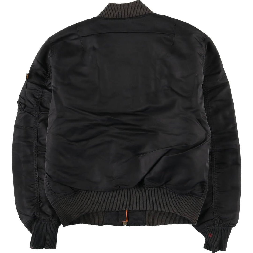 Civilian Alpha MA-1 style padded military flight jacket, men's size M Nylon black type Vintage Second Hand