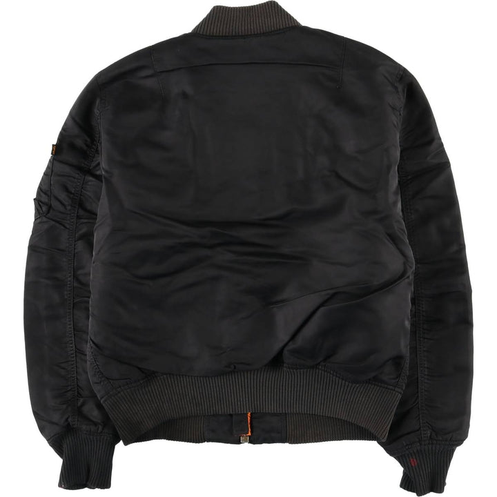 Civilian Alpha MA-1 style padded military flight jacket, men's size M Nylon black type Vintage Second Hand