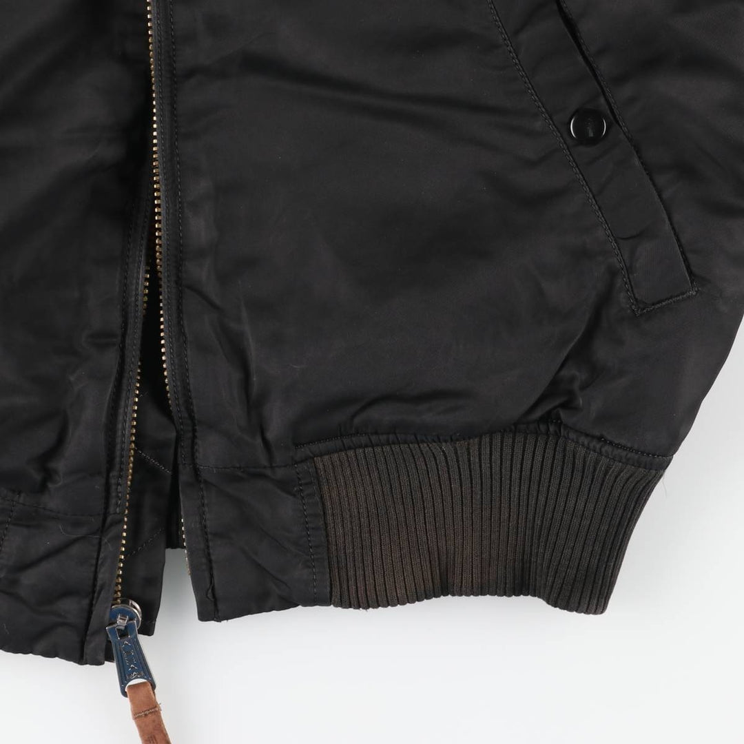 Civilian Alpha MA-1 style padded military flight jacket, men's size M Nylon black type Vintage Second Hand