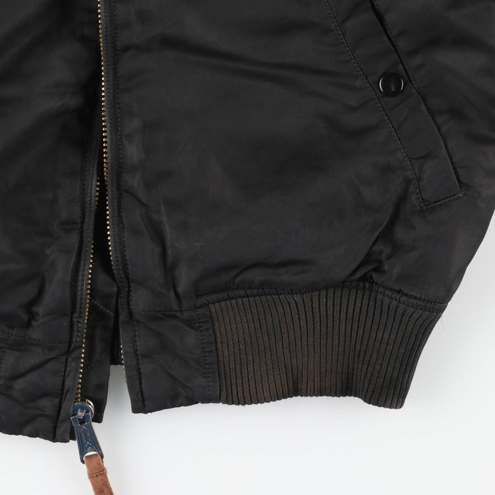 Civilian Alpha MA-1 style padded military flight jacket, men's size M Nylon black type Vintage Second Hand