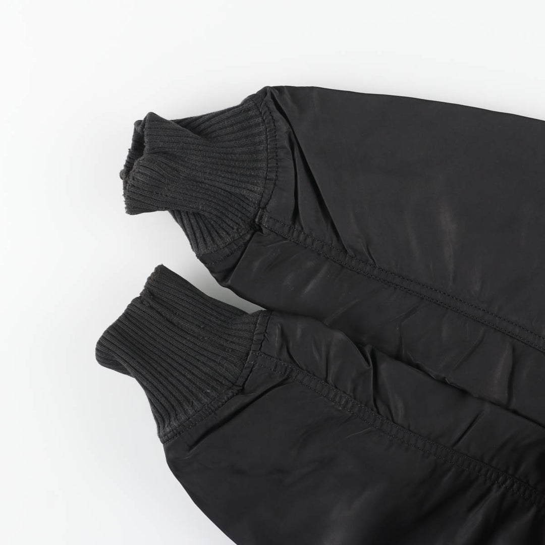 Civilian Alpha MA-1 style padded military flight jacket, men's size M Nylon black type Vintage Second Hand