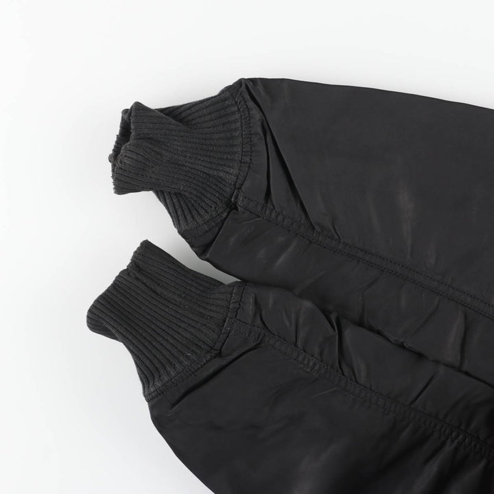 Civilian Alpha MA-1 style padded military flight jacket, men's size M Nylon black type Vintage Second Hand
