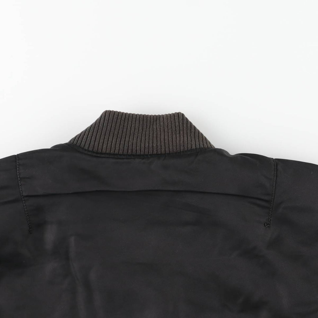 Civilian Alpha MA-1 style padded military flight jacket, men's size M Nylon black type Vintage Second Hand