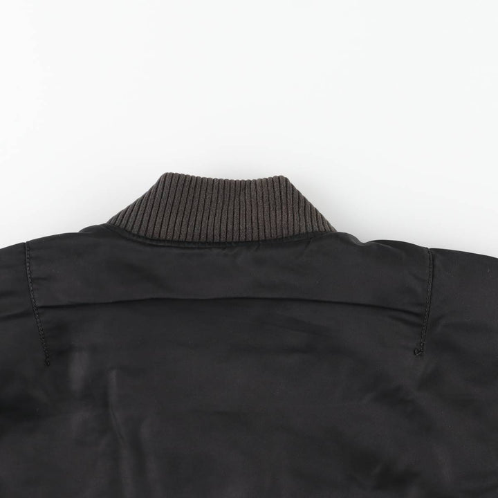 Civilian Alpha MA-1 style padded military flight jacket, men's size M Nylon black type Vintage Second Hand