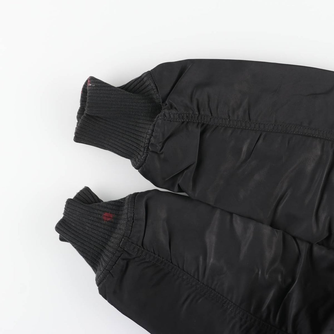 Civilian Alpha MA-1 style padded military flight jacket, men's size M Nylon black type Vintage Second Hand