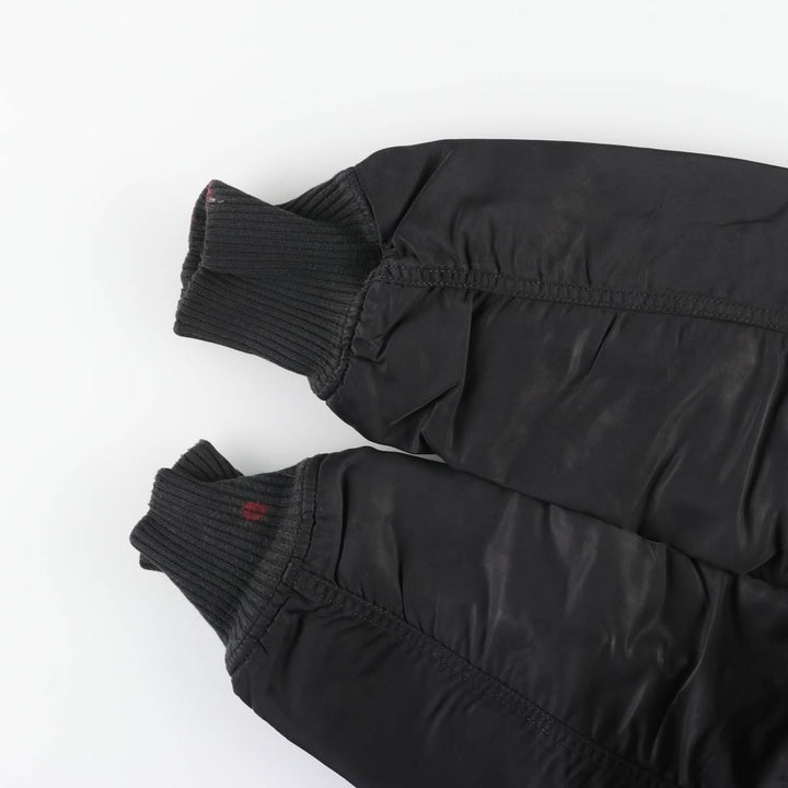 Civilian Alpha MA-1 style padded military flight jacket, men's size M Nylon black type Vintage Second Hand