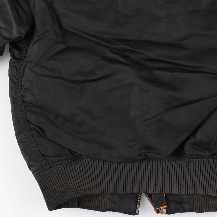 Civilian Alpha MA-1 style padded military flight jacket, men's size M Nylon black type Vintage Second Hand