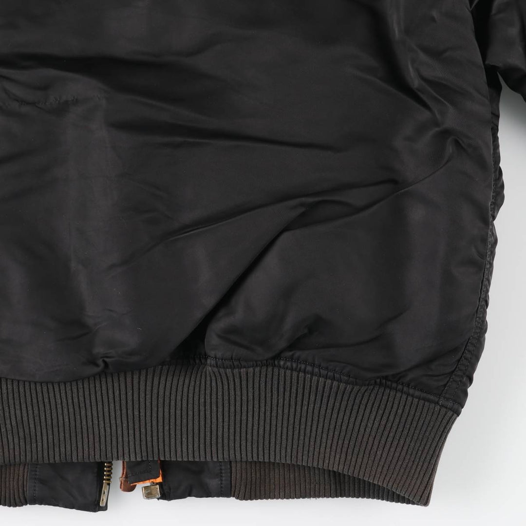 Civilian Alpha MA-1 style padded military flight jacket, men's size M Nylon black type Vintage Second Hand