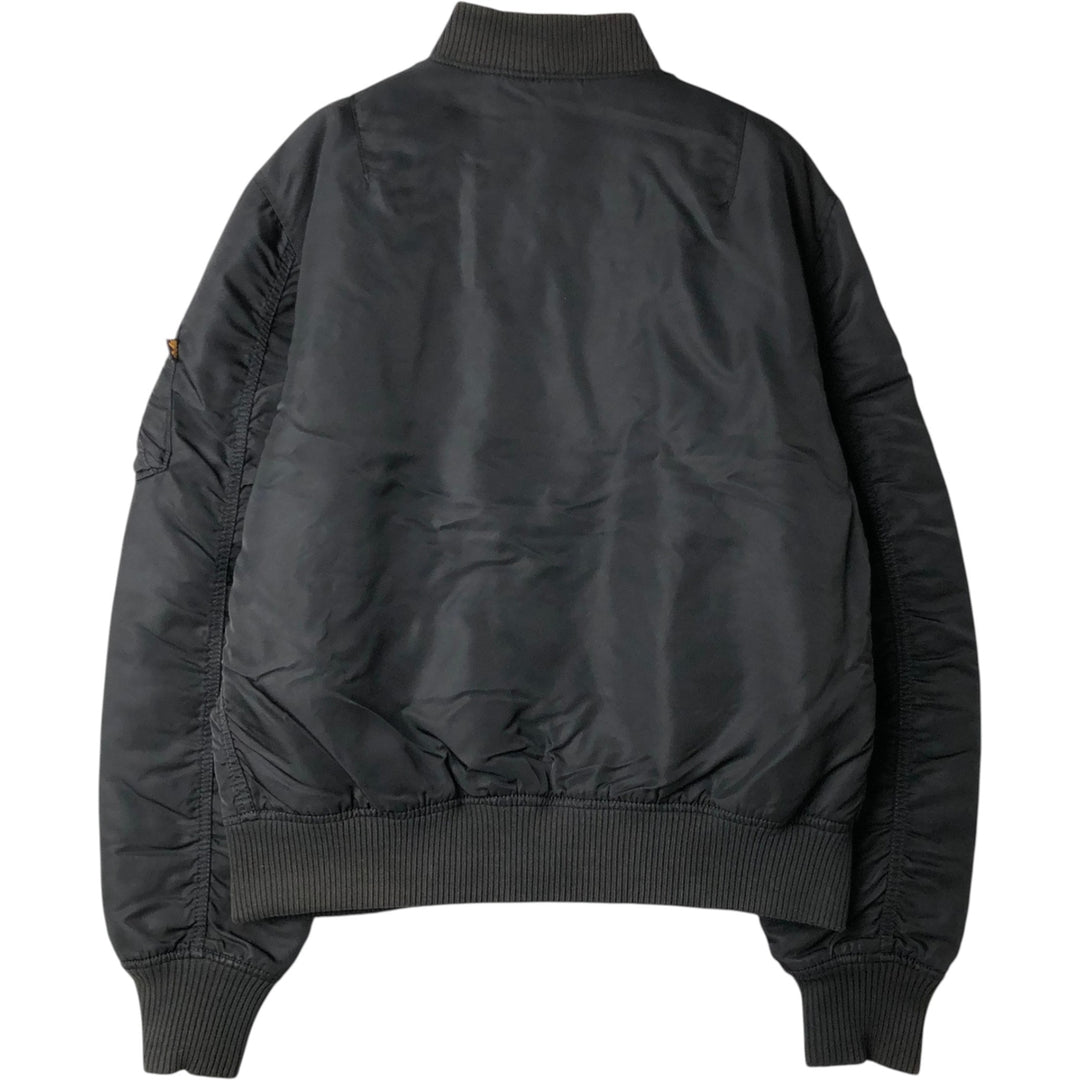 Civilian Alpha MA-1 style padded military flight jacket, men's size L Nylon black type Vintage Second Hand