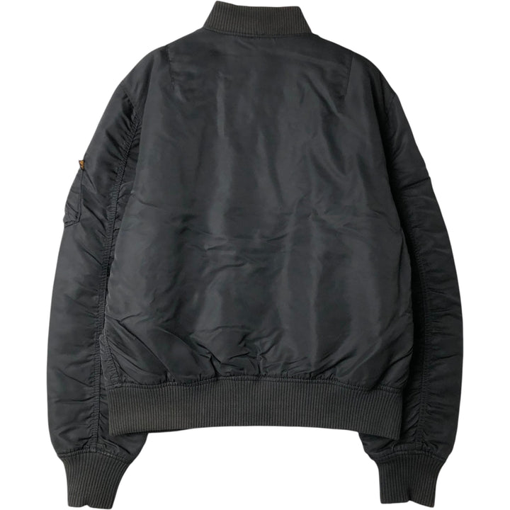 Civilian Alpha MA-1 style padded military flight jacket, men's size L Nylon black type Vintage Second Hand