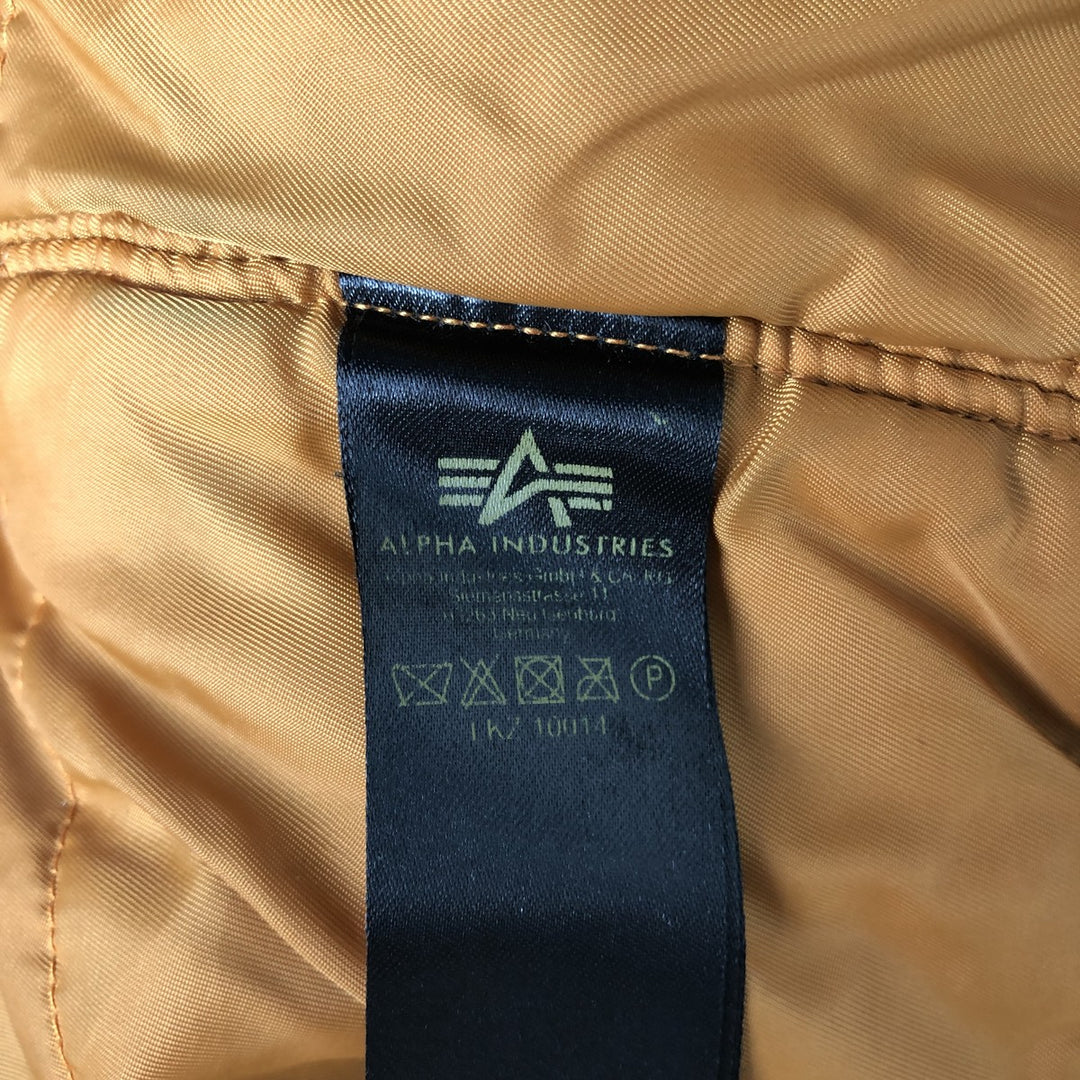 Civilian Alpha MA-1 style padded military flight jacket, men's size L Nylon black type Vintage Second Hand