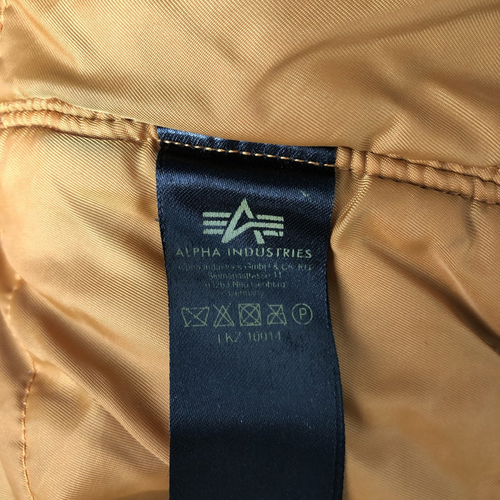 Civilian Alpha MA-1 style padded military flight jacket, men's size L Nylon black type Vintage Second Hand
