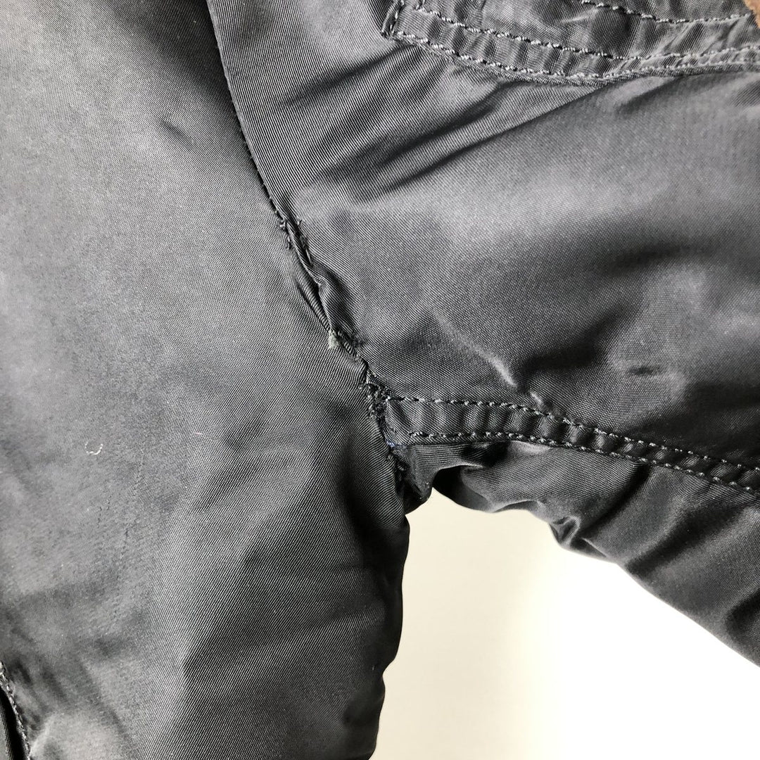 Civilian Alpha MA-1 style padded military flight jacket, men's size L Nylon black type Vintage Second Hand
