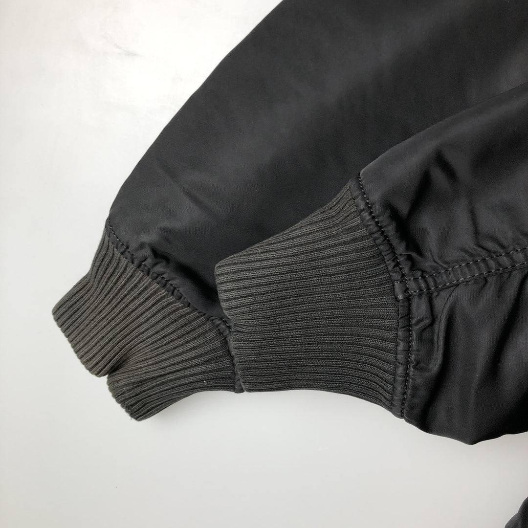 Civilian Alpha MA-1 style padded military flight jacket, men's size L Nylon black type Vintage Second Hand