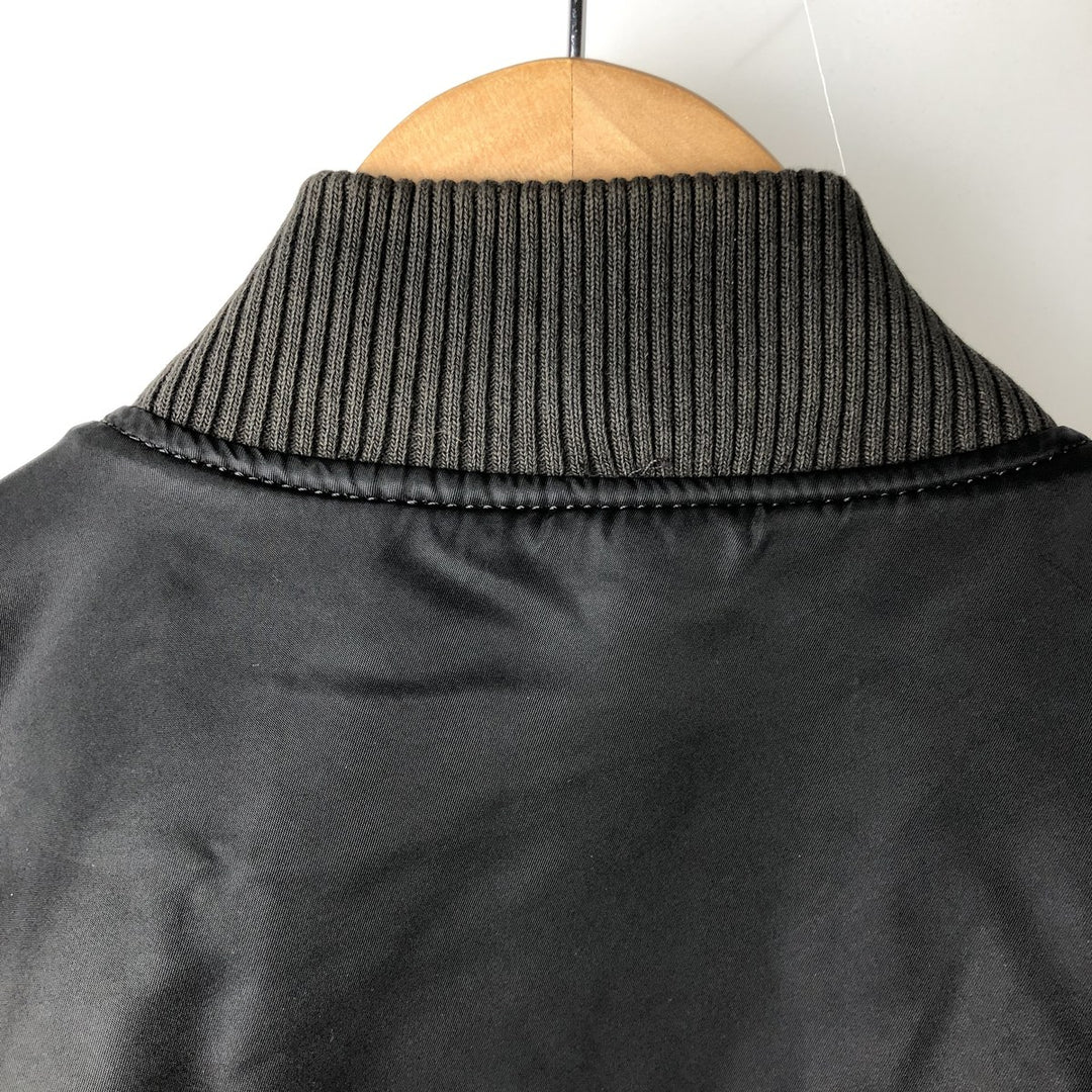 Civilian Alpha MA-1 style padded military flight jacket, men's size L Nylon black type Vintage Second Hand