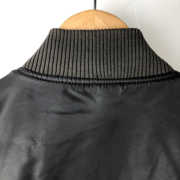 Civilian Alpha MA-1 style padded military flight jacket, men's size L Nylon black type Vintage Second Hand