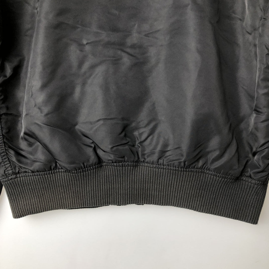 Civilian Alpha MA-1 style padded military flight jacket, men's size L Nylon black type Vintage Second Hand