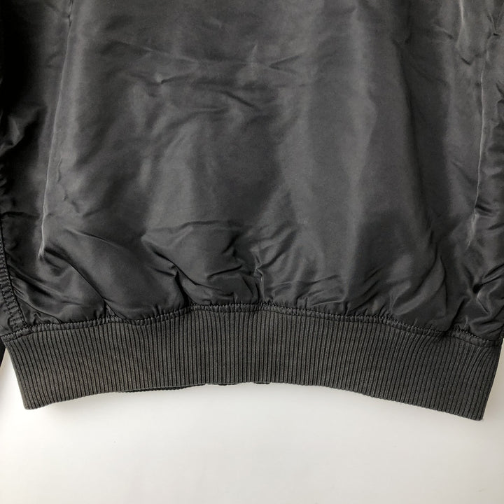Civilian Alpha MA-1 style padded military flight jacket, men's size L Nylon black type Vintage Second Hand