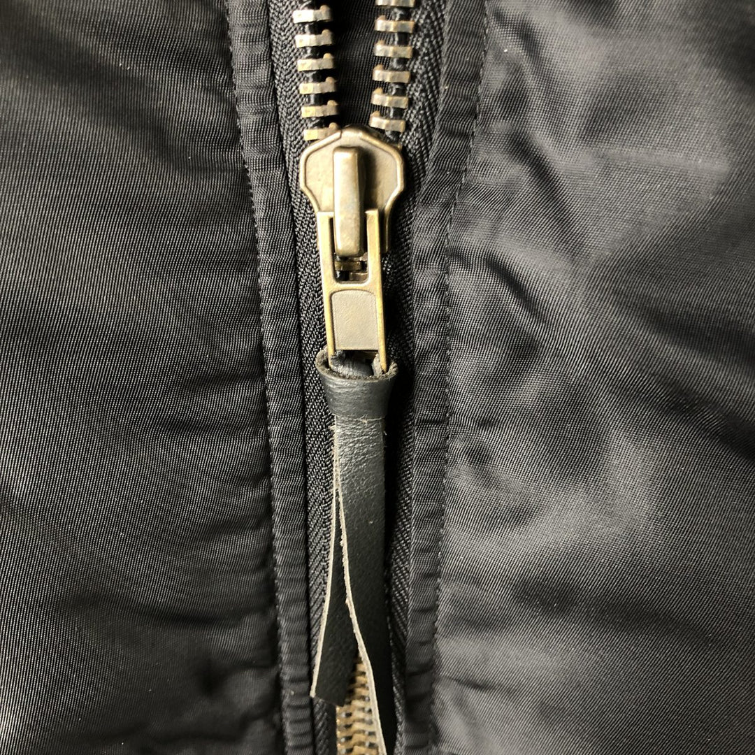 Harley-Davidson MA-1 type padded military flight jacket with back logo, made in USA, men's size M equivalent. Nylon black type Vintage Second Hand