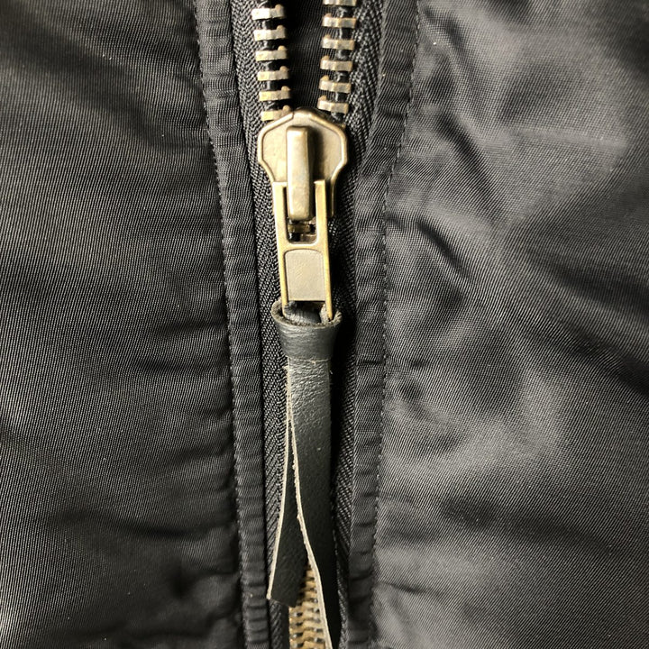 Harley-Davidson MA-1 type padded military flight jacket with back logo, made in USA, men's size M equivalent. Nylon black type Vintage Second Hand