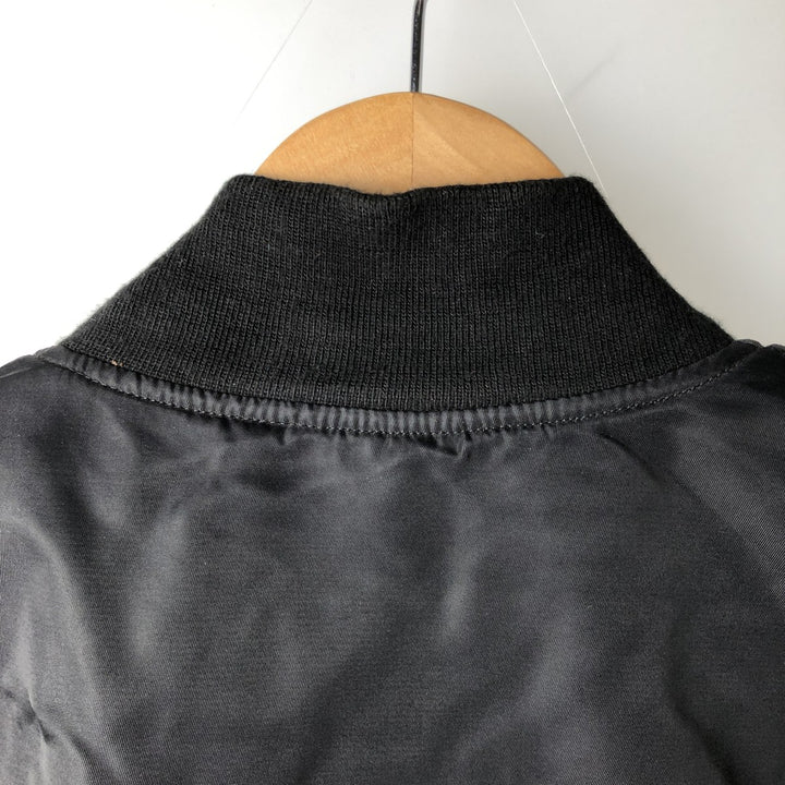 Harley-Davidson MA-1 type padded military flight jacket with back logo, made in USA, men's size M equivalent. Nylon black type Vintage Second Hand