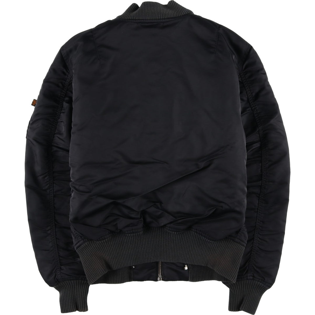 Civilian Alpha MA-1 style padded military flight jacket, men's size small Nylon black type Vintage Second Hand