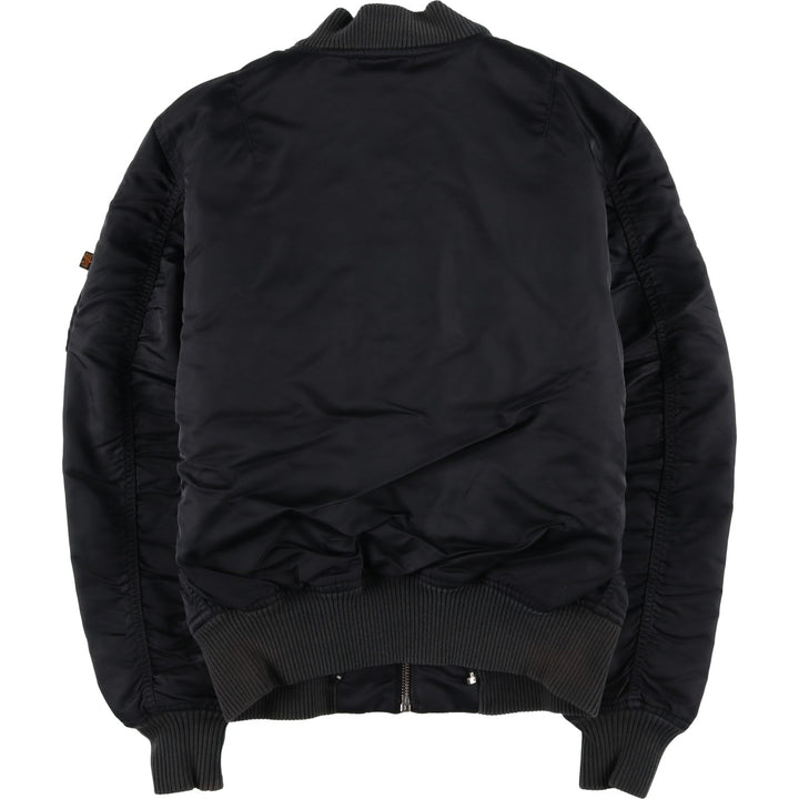 Civilian Alpha MA-1 style padded military flight jacket, men's size small Nylon black type Vintage Second Hand
