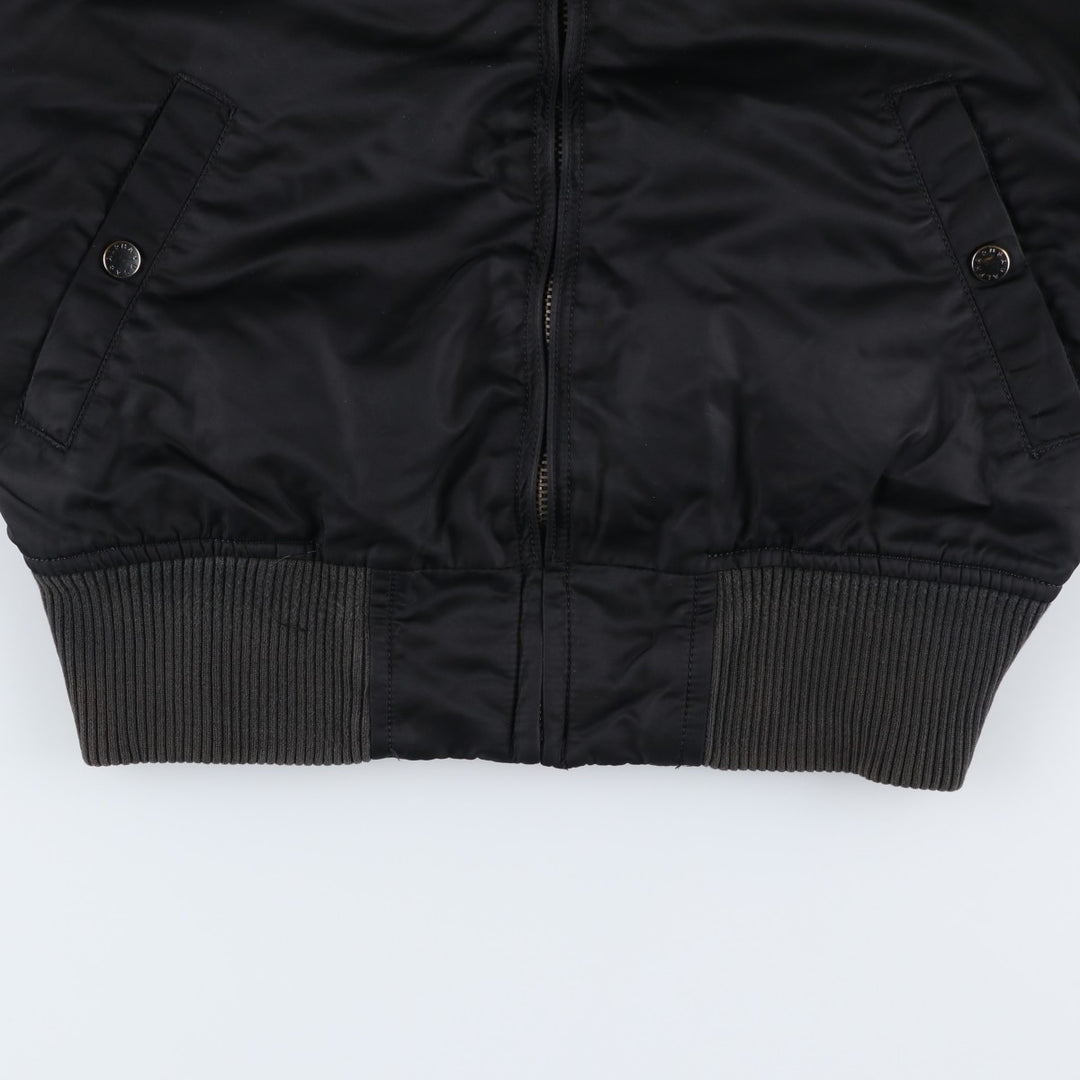 Civilian Alpha MA-1 style padded military flight jacket, men's size small Nylon black type Vintage Second Hand