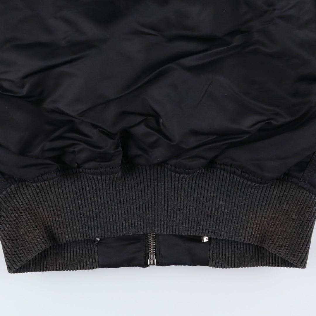 Civilian Alpha MA-1 style padded military flight jacket, men's size small Nylon black type Vintage Second Hand