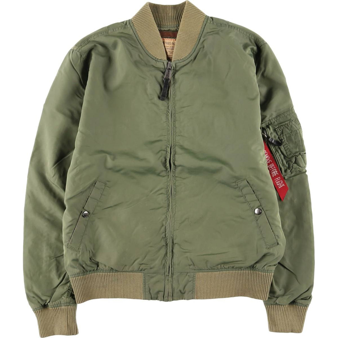 Civilian Alpha ALPHA MA-1 type military flight jacket, men's XL equivalent Nylon Khaki type Vintage Second Hand