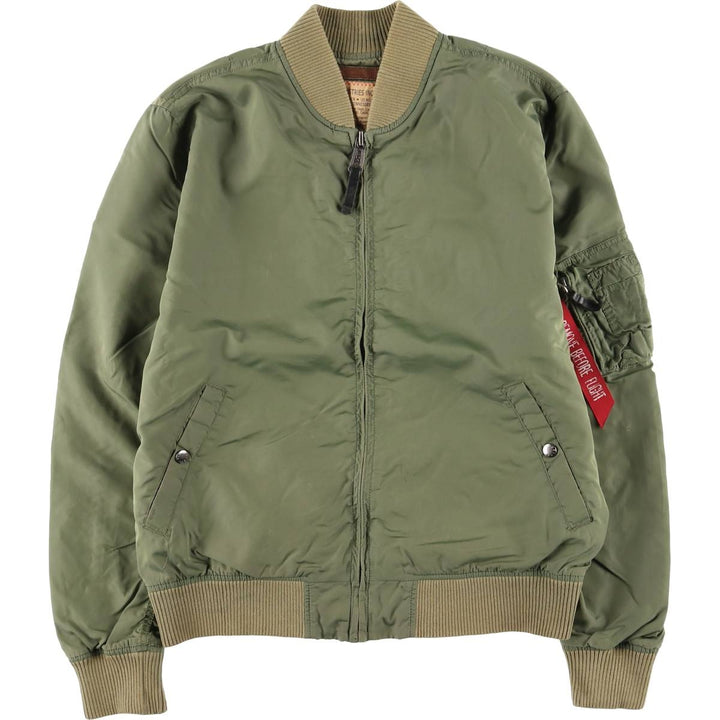 Civilian Alpha ALPHA MA-1 type military flight jacket, men's XL equivalent Nylon Khaki type Vintage Second Hand