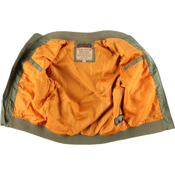 Civilian Alpha ALPHA MA-1 type military flight jacket, men's XL equivalent Nylon Khaki type Vintage Second Hand