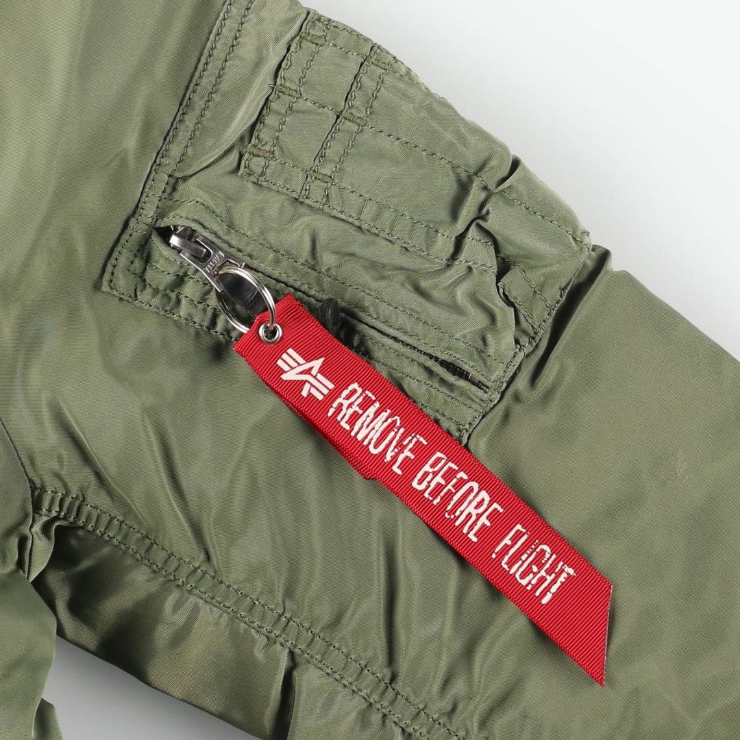 Civilian Alpha ALPHA MA-1 type military flight jacket, men's XL equivalent Nylon Khaki type Vintage Second Hand
