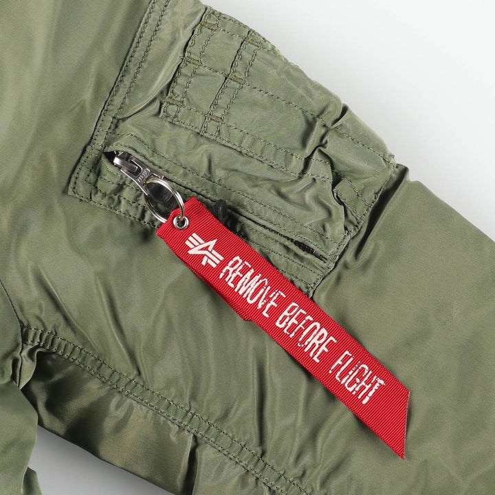 Civilian Alpha ALPHA MA-1 type military flight jacket, men's XL equivalent Nylon Khaki type Vintage Second Hand