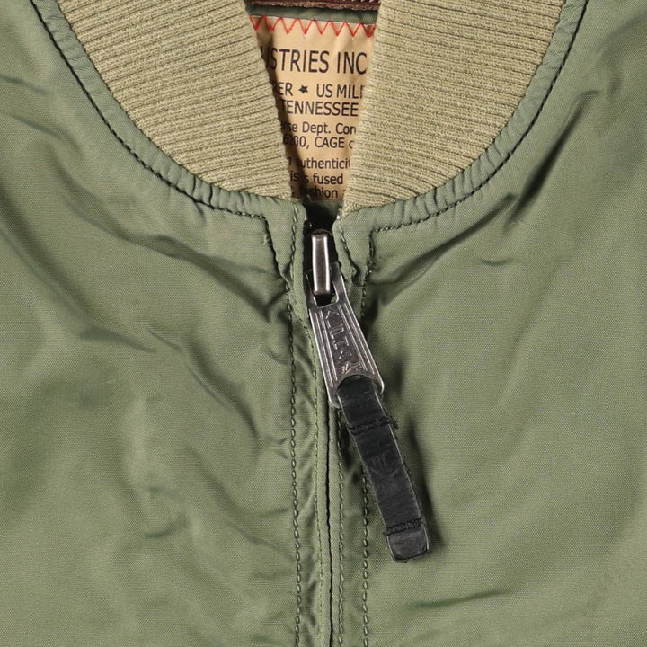 Civilian Alpha ALPHA MA-1 type military flight jacket, men's XL equivalent Nylon Khaki type Vintage Second Hand