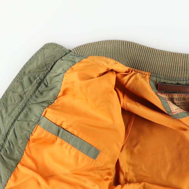 Civilian Alpha ALPHA MA-1 type military flight jacket, men's XL equivalent Nylon Khaki type Vintage Second Hand