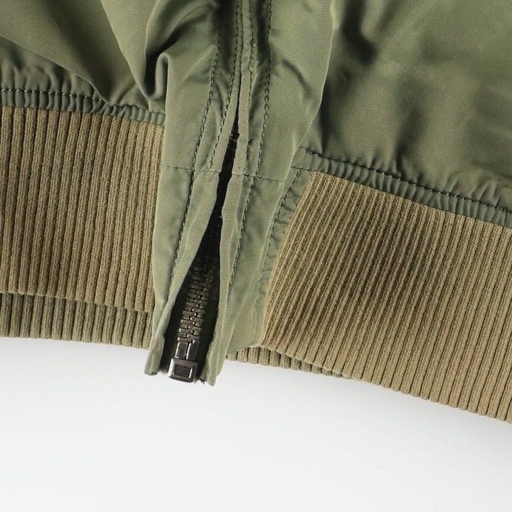 Civilian Alpha ALPHA MA-1 type military flight jacket, men's XL equivalent Nylon Khaki type Vintage Second Hand