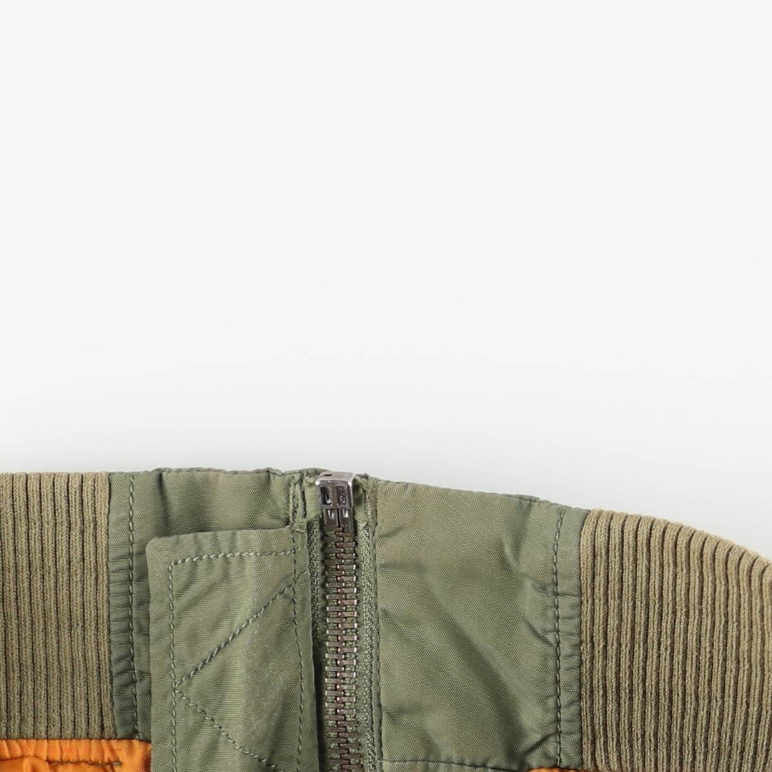 Civilian Alpha ALPHA MA-1 type military flight jacket, men's XL equivalent Nylon Khaki type Vintage Second Hand