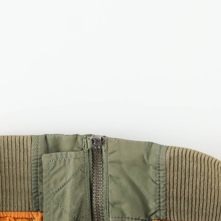Civilian Alpha ALPHA MA-1 type military flight jacket, men's XL equivalent Nylon Khaki type Vintage Second Hand