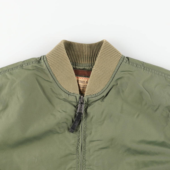 Civilian Alpha ALPHA MA-1 type military flight jacket, men's XL equivalent Nylon Khaki type Vintage Second Hand