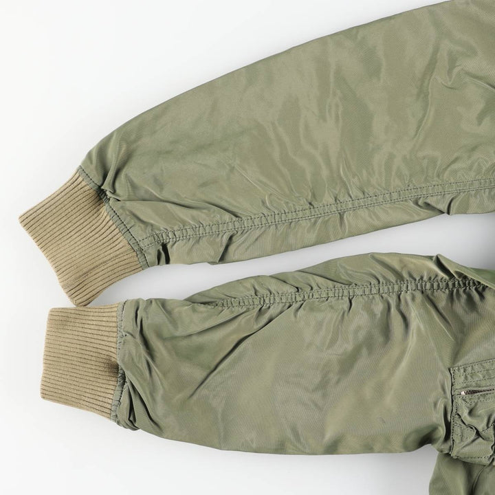 Civilian Alpha ALPHA MA-1 type military flight jacket, men's XL equivalent Nylon Khaki type Vintage Second Hand