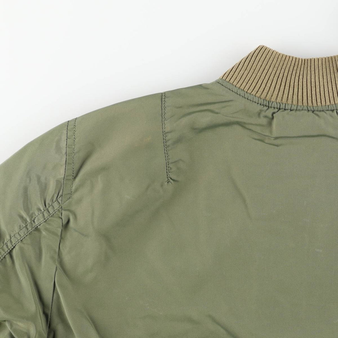 Civilian Alpha ALPHA MA-1 type military flight jacket, men's XL equivalent Nylon Khaki type Vintage Second Hand