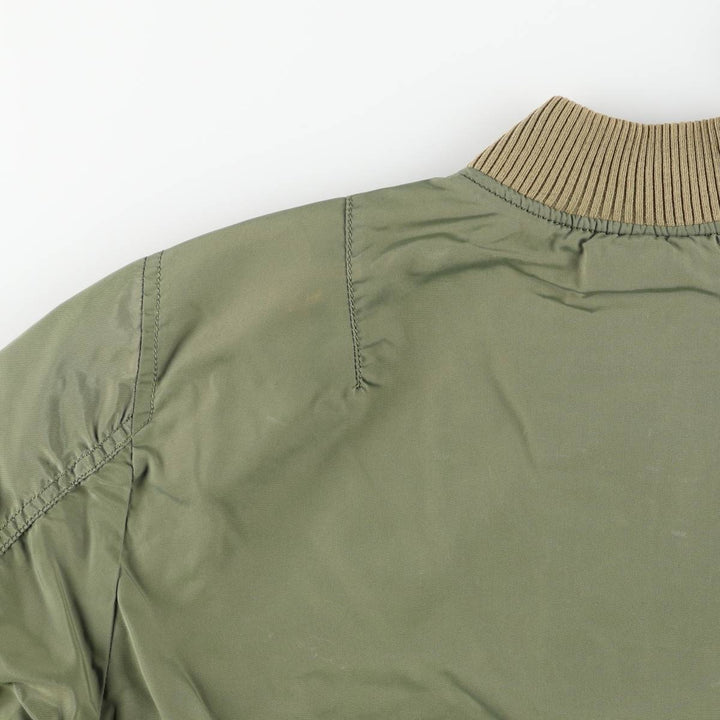 Civilian Alpha ALPHA MA-1 type military flight jacket, men's XL equivalent Nylon Khaki type Vintage Second Hand
