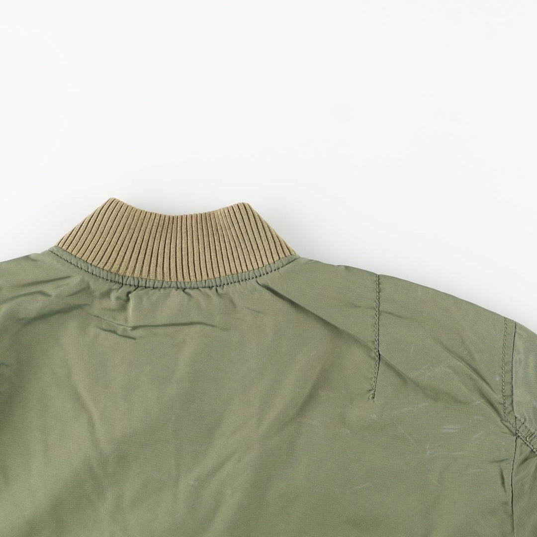 Civilian Alpha ALPHA MA-1 type military flight jacket, men's XL equivalent Nylon Khaki type Vintage Second Hand