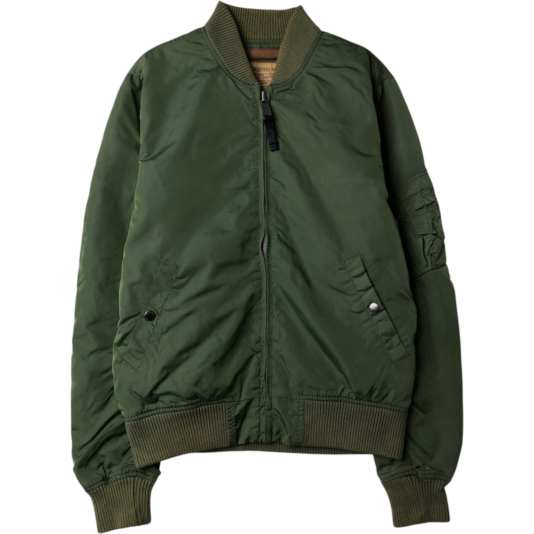 Civilian Alpha MA-1 Type Military Flight Jacket Men's M Size Nylon Khaki type Vintage Second Hand