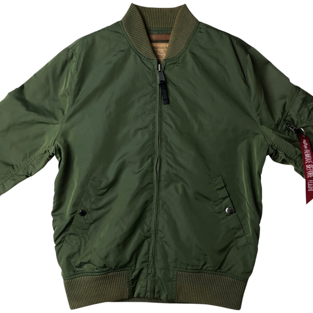 Civilian Alpha MA-1 Type Military Flight Jacket Men's M Size Nylon Khaki type Vintage Second Hand